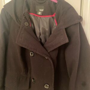 a.n.a Women's Dark Peacoat with Hood